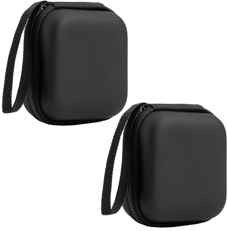 2 Stück Quadratische Kopfhörer Aufbewahrungstaschen, Schwarze Lanyard Tasche, Offene Kopfhörer Schutzhülle, Leicht Zu Tragen, Geeignet Für Die Aufbewahrung Von Kopfhörern, Datenkabel (9 X 9 X 4,5 Cm).