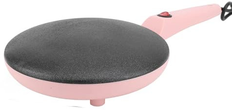 Crepiera con Manico, Macchina per Crepiera Elettrica, Panettiere Compatto Portatile, Controllo Automatico della Temperatura 8 Pollici con Rivestimento Antiaderente Crepiera con