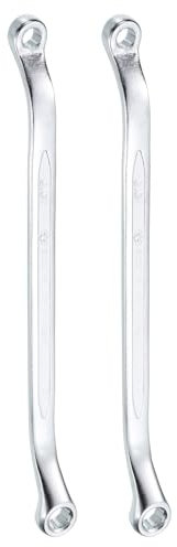 QUARKZMAN 2 llaves combinadas de 45 grados de 5,5 mm x 7 mm de 12 puntos métricas CR-V de doble anillo de acero al cromo vanadio largo para la reparación de automóviles y bricolaje