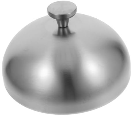 TOPPERFUN Cubierta De Filete Occidental Cubierta De Plato De Comida De Comida De De Plato para Servir De a De Bistec Casero Acero Inoxidable Plata