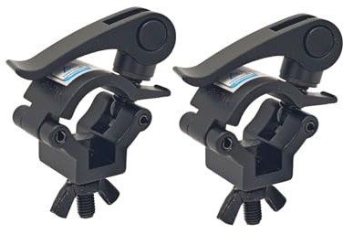 2 Pcs Stage Lighting Clamp 1-1.18 Inch Lighting Mount Fits 25-30mm OD Pipe Duty 165lb Hook Clamp for Projector Par Light Spotlight (Black)