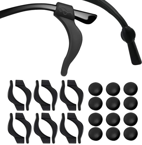 12 Pairs Anti Slip Glasses Grips, Universal Ear Hooks, Glasses Grips Behind Ears, Eyeglasses Temple Cover Ear, Silicone Slip Stop, Sport Glasses Holder, for Sunglasses, Reading Glasses