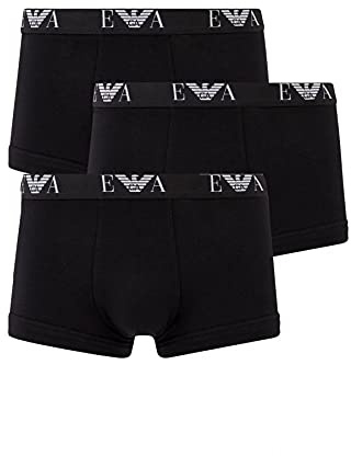 Emporio Armani Underwear 3-Pack Boxer Essential Monogram, Boxer, Uomo, Nero, S