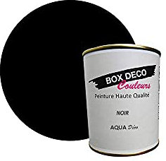 BOX DECO COLORES - Pintura de pared acrílica con aspecto mate (750 ml), color negro