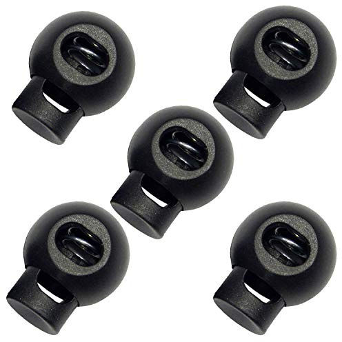 10 topes para cordones, color negro, ideal para cordón de 3/4/5 mm, cordón de cordón, abrazadera de cinta, tope de mordaza para cuerdas, chaquetas, goma (Modelo 5)