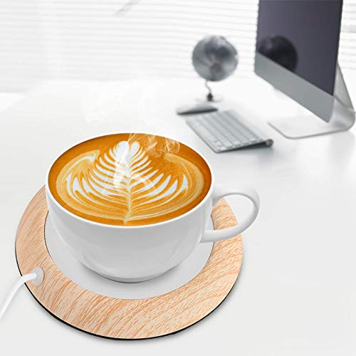Haofy Calentador de Café, Calentador de Tazas Eléctrico con Enchufe USB, 5W Calentador de Bebidas Inteligente Portátil para Café Té Agua Leche Cacao, para Uso Doméstico y de Oficina