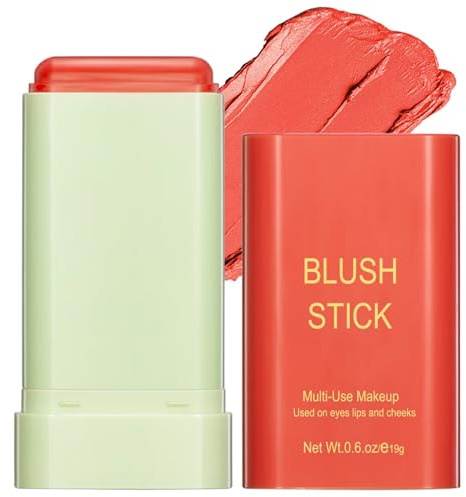 GMaxit Multi-Use Makeup Blush Stick,Beauty Solid Moisturizer,Waterproof Natural Nude Makeup,Tinted Solid Moisturizer Stick for Eyes Lips Cheek(3#coral orange)