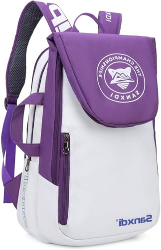 YUETTYY Tennistasche, Tennis-Rucksack, faltbarer Tennis-Paddel-Rucksack, große Kapazität, Tennistasche, Racquetball-Tragetasche, multifunktionale Sporttasche (lila)