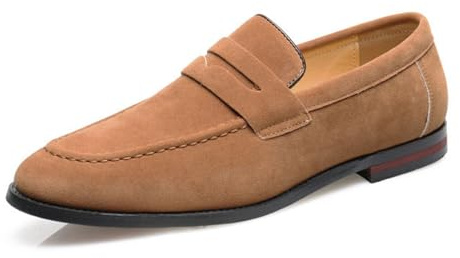 Uomo Mocassini Casual Slip on Shoes PU Pelle Penny Loafers per Gli Uomini,Marrone,42.5 EU