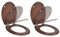 Asientos inodoro con tapas de cierre suave 2 uds, LAPOOH Tapa WC, Tapadera WC, Cubierta Asiento Inodoro, Tapas Para Wc, Tapa Del Inodoro, MDF marrón