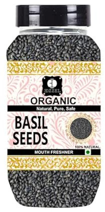 EDZZEL Natural Basil Seeds Traditional Premium Quality Indian Origin ( Pack of 1 ) 400 Gm
