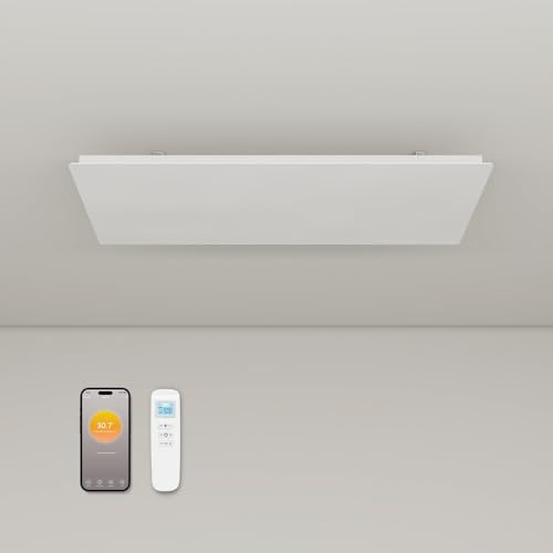 Riscaldamento a infrarossi, montaggio a soffitto con termostato, 1150 Watt, riscaldamento a soffitto, riscaldamento a infrarossi, controllo tramite app, riscaldamento elettrico, pannello di