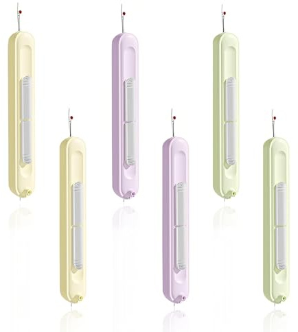 PARFCO 6 Piezas Enhebrador de Agujas 2 en 1, Multiusos Enhebradores de Agujas de Coser a Mano, Descosedor Elástico para Coser, Ideal para Talleres de Costura y Uso Doméstico
