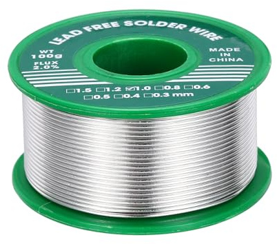 QUARKZMAN Estaño Con Núcleo De Colofonia, 100g Estaño Con Núcleo Flux 1mm Para Soldadura Eléctrica, Sn99.3 Cu0.7
