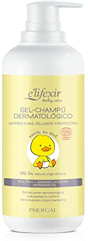 Elifexir Baby Care - Gel Champú Dermatológico, Limpieza Suave y Delicada, Reduce Rojeces e Hidrata, 99% Ingredientes Naturales, Hipoalergénico, Apto para Piel Sensible - 500ml