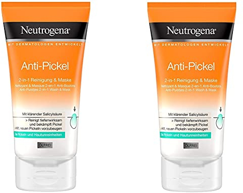 Neutrogena Anti-Pickel 2-in-1 Reinigung & Maske, 2 x 150 ml