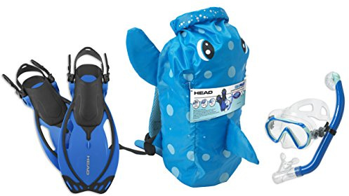 HEAD Mares Sea Pals Character Kids Mask Fin Snorkel Set, Blue, Small/9-13