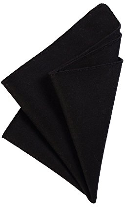 DonDon Herren Einstecktuch Taschentuch 23 x 23 cm zum selber falten aus Baumwolle Tweed Style einfarbig schwarz