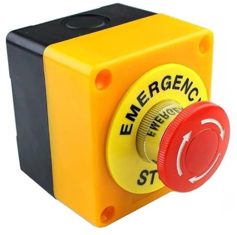 CABLEPELADO Interruptor de Botón de Presión para Parada de Emergencia | Seta Pulsador Emergencia | Botón para Emergencia | Seta botón 40 mm | NO + 1 NC DPST | 660V 10A