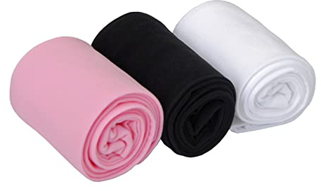 EVERSWE 3-Pack Girls Microfiber Tights Multiple Colors (White/Black/Pink, 4-6 Years)