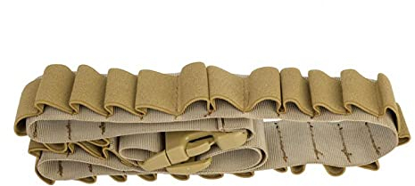 Genericer Shell Belt, Nylon Shotgun Jagd Gauge Shotgun Shell Patronentasche 29 Schuss Munition Bandolier Bullet Belt Bag Shotgun Patronenhalter für Taktische Waffe(Schlamm)