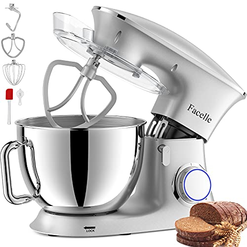 Impastatrice Planetaria 2000W 8,5L Robot da Cucina Facelle Mixer Cucina Basso Rumore Multifunzione Impastatrice Professionale con Ganci Impastatore 6 Velocità, lavabile in lavastoviglie