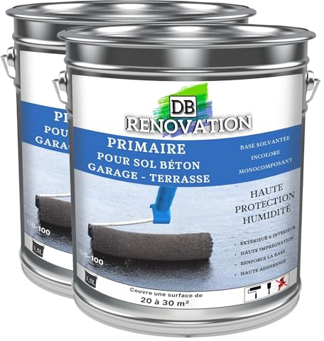DB Rénovation PRIMAIRE pour sol béton - Haute protection humidité avant finition - Excellent accrochage - Incolore 7L