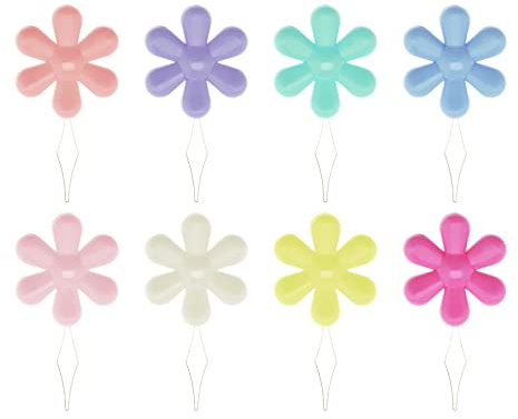 The Lord of the Tools 30x Enfile-aiguilles Couleurs Assorties en Plastique Tête de Fleur Fil Boucle Enfile-aiguille pour Couture à la Main Couture Broderie Point de Croix Artisanat