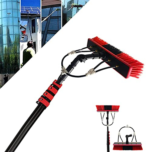Gguwug teleskopstange+solarreinigung 9m autowaschbürste photovoltaik Reiniger waschbürste mit teleskopstiel Universal Waschbürste, Fensterreiniger, mit 35 cm Bürstenkopf