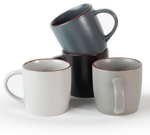 famiware Mercury Coffee Mugs 13 oz, Coffee Mugs Set of 4 with Handle, Cups for Latte, Hot Tea, Cappuccino, Mocha, Cocoa, Multi-color