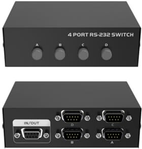 Serial DB9 Pin RS232 Switcher Sharer Splitter 4 in 1 Out 2 in 1 Out 1 in 4 Out Commutazione bidirezionale (1 host alla volta) 4 host di computer portatile condivisione monitor o disco rigido