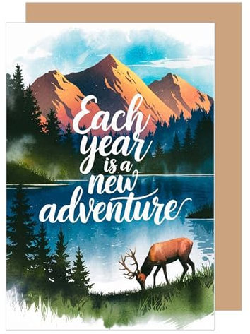 Edition Seidel Premium Geburtstagskarte mit Umschlag. Glückwunschkarte Grußkarte Karte mit Spruch Geburtstag Happy Birthday Mann Frau Natur Abenteuer (G3696 SW024)