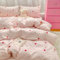 Nayoroom Bettwäsche 135x200 Rosa Weiß Kariert mit Roten Herzen Bettbezug Set 2teilig Herz Muster Aesthetic Cute Renforce Mikrofaser Herzchen Bettwäsche-Sets mit Reißverschluss und Kissenbezug 80x80 cm