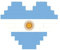 Argentine Flag Print Building Brick Block Puzzle Heart Shape Brick Puzzle 3D Jigsaw DIY Home Decor