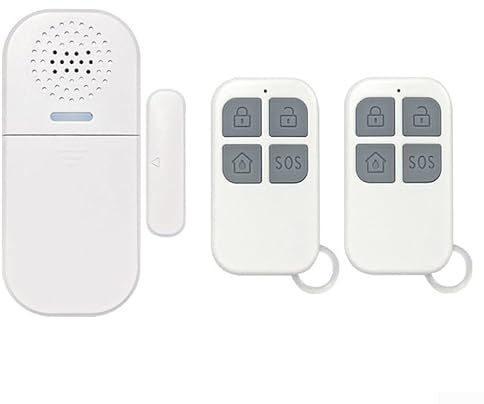 Alarma de puerta con sonido y luz con volumen ajustable y 5 modos, incluye 2 mandos a distancia para un fácil funcionamiento