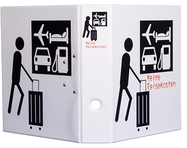 Meine Reisekosten PVC Motiv Folder A4 - Sturdy PVC Folder with 2-Ring Mechanism, Made in Germany, Durable Collection Folder for Documents and Documents, No Import
