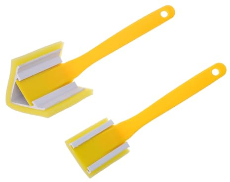 LIFKOME Pennelli per Angoli da Pittura Murale 2 Pezzi, Pennello Triangolare per Bordi e Rifiniture, Strumento per Pittura Dettagliata di Soffitti, Modanature e Battiscopa, Adatto