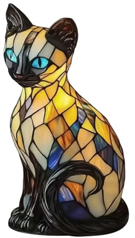 Lámpara de Mesa de Gato - Iluminación LED 3D De Resina Retro | Luz Nocturna Para Gatos,Para Guardería Dormitorio Sala De Estar Oficina En El Hogar Escritorio Repisa De Chimenea Fiesta Navideña Bar