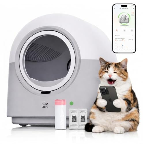 HHOLOVE Self Cleaning Litter Box Automatic with Safety Sensors, Odor Control, Real-Time Health & Weight Monitor, Ultra-Quiet, 60L Large Capacity for Multiple Cats, 2026 Version