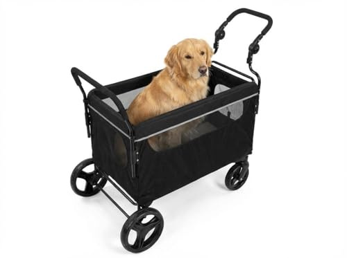 Virimolo Grande Poussette buggy pliable pour grands chiens et chats 100 kg