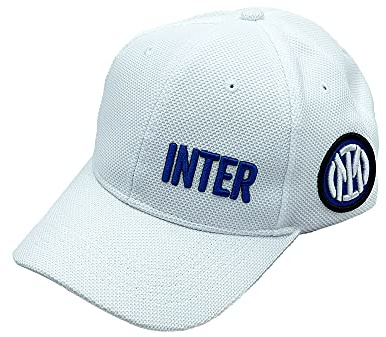 Inter Cappellino da Baseball con Visiera Logo, Collezione Stadio, Football cap Unisex-Adulto, Bianco, Taglia Unica