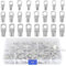 Linkstyle 120pcs Wire Terminal Crimps Connectors, Tinned Copper Battery Terminals Connectors for Marine Automotive Electrical