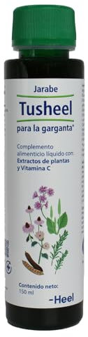 Heel - Tusheel Jarabe Para la Garganta, Con Extractos de Plantas y Vitamina C, Ayuda a aliviar la Tos Seca y Productiva, Bajo Contenido en Azúcar, Sin gluten ni lactosa, Apto para Veganos - 150 ml