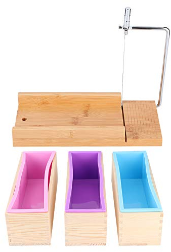 Juego de Caja de Madera para Hacer Jabón de Silicona DIY 12ml con Cortador Manual Suitable for Fabricación de Jabón, Repostería, Chocolates, Regalos Artículos y Uso Doméstico