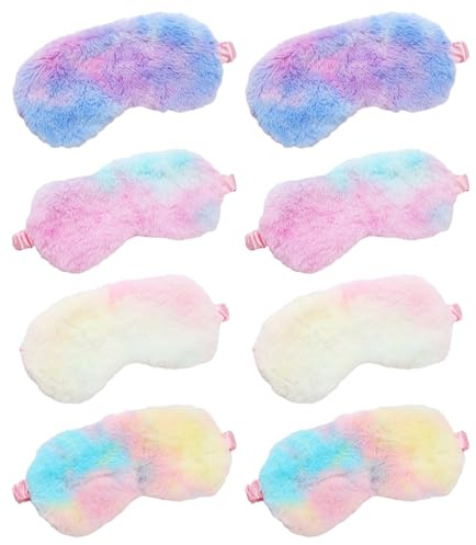 8 maschere colorate per gli occhi, in peluche, proteggono il sonno dei bambini, adatte per pisolini, viaggi e altre occasioni, per familiari e amici