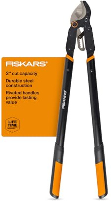 Fiskars Amboss-Astschere mit Ratschenantrieb, 81,3 cm, robuste Baumschneider, 5,1 cm Schnittkapazität, genietete Griffe für einfaches Drücken der Schneidkraft