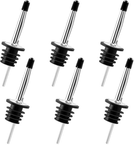 Flaschenausgießer, 6 Stück Weinausgießer, Ausguss für Wein Schnaps Olivenöl Kaffee Sirup Essig Flaschen Kunststoffkorken Öl-Ausgießer ideal für Cocktails, Partys und Bars