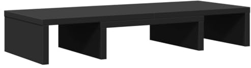 vidaXL Skärmställ justerbart 60x24x10,5 cm konstruerat trä svart