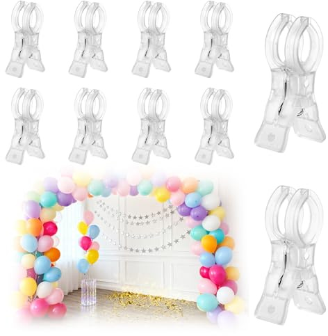 10pcs Pinces à Ressort en Plastique pour Arche de Ballons, Pinces à Ressort en Plastique Transparentes et Robustes pour Arche de Ballons Photographie Mariage Toile Fond Artisanat Décoration