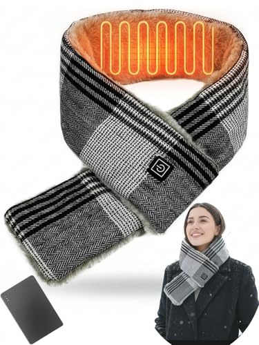LANMOU Heated Scarf for Women Men, USB Rechargeable Heated Scarf with Power Bank 6600 mAh, Fast Heating Heateds, Warm and Comfortable, Soft Feel